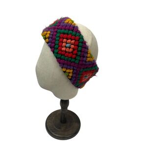 Andes Gifts Alpaca Blend Knit Headband Ear Warmer Boho Peru Multi Color Snow Ski